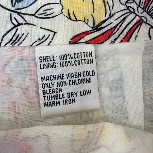 Talbots Womens 10 A Line Midi Skirt Floral Dragonfly Blue White Cottage Garden - Picture 10 of 12